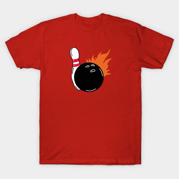 Fiery Bowling Ball Drawing T-Shirt by SLAG_Creative